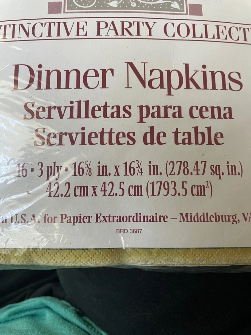 Burgundy, Gold & Teal Decorative Paper Napkins - Thank You Accent